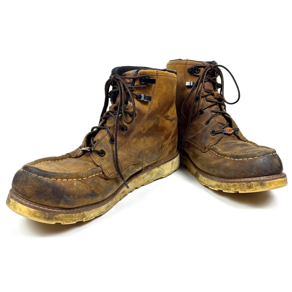 Brunt Marin Soft Toe Leather Work Boots Mens Sz 11 Brown Waterproof 6" Moc Toe